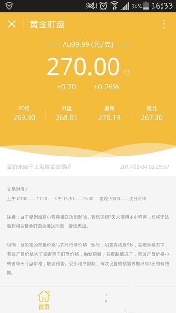 黄金盯盘微信小程序截图2